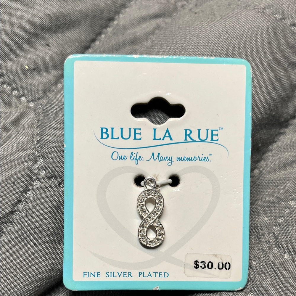 NWT Blue La Rue Fine Silver plated Infinity Pendant
